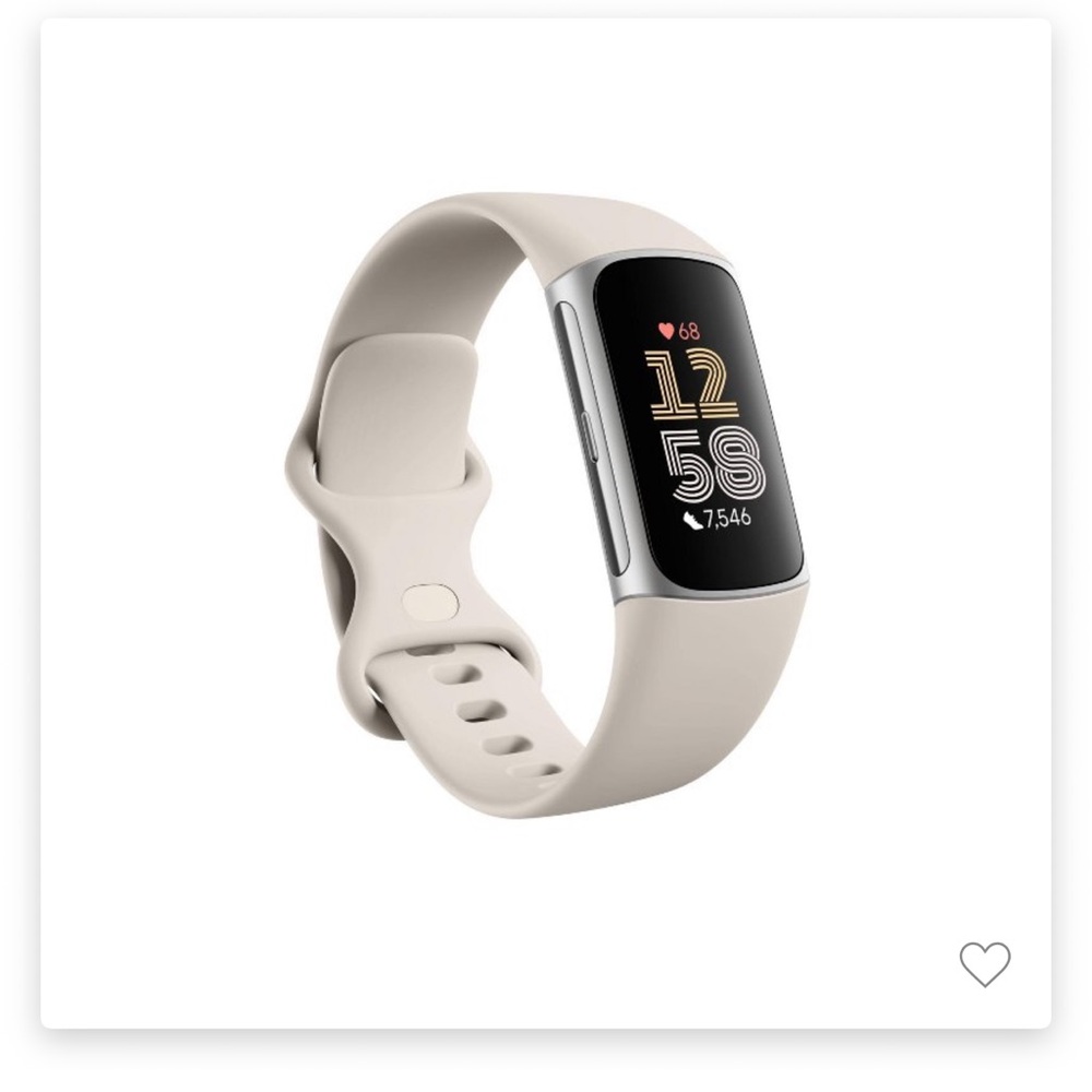 Fitbit Cream Smartwatch with AMOLED Display